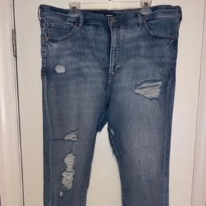Express Loose Ankle Ripped Jeans